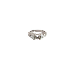 14k White Gold .52CT F VS2 Round Diamond Semi Mount ring