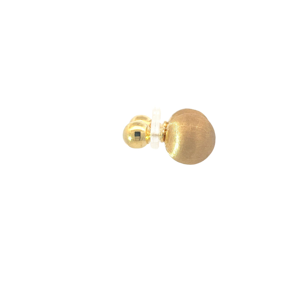 18k Yellow Gold Satin Ball Earrings 5.5 gram