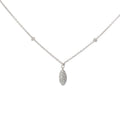 18k White Gold 1.25ct  E VS2 Round Diamond Pave Drop Chocker Necklace