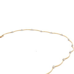 14k Yellow Gold .55ct G SI1 Round Diamond Bezel Set Bar Necklace 18" inch