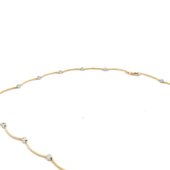 14k Yellow Gold .55ct G SI1 Round Diamond Bezel Set Bar Necklace 18" inch