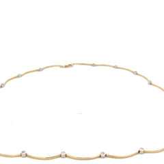 14k Yellow Gold .55ct G SI1 Round Diamond Bezel Set Bar Necklace 18" inch
