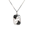 14k White Gold .25ct Black Round Diamond Dog Tag with Box Chain 5 Gram