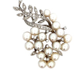 Ladies Vintage 14k white gold Pearl and Diamond necklace