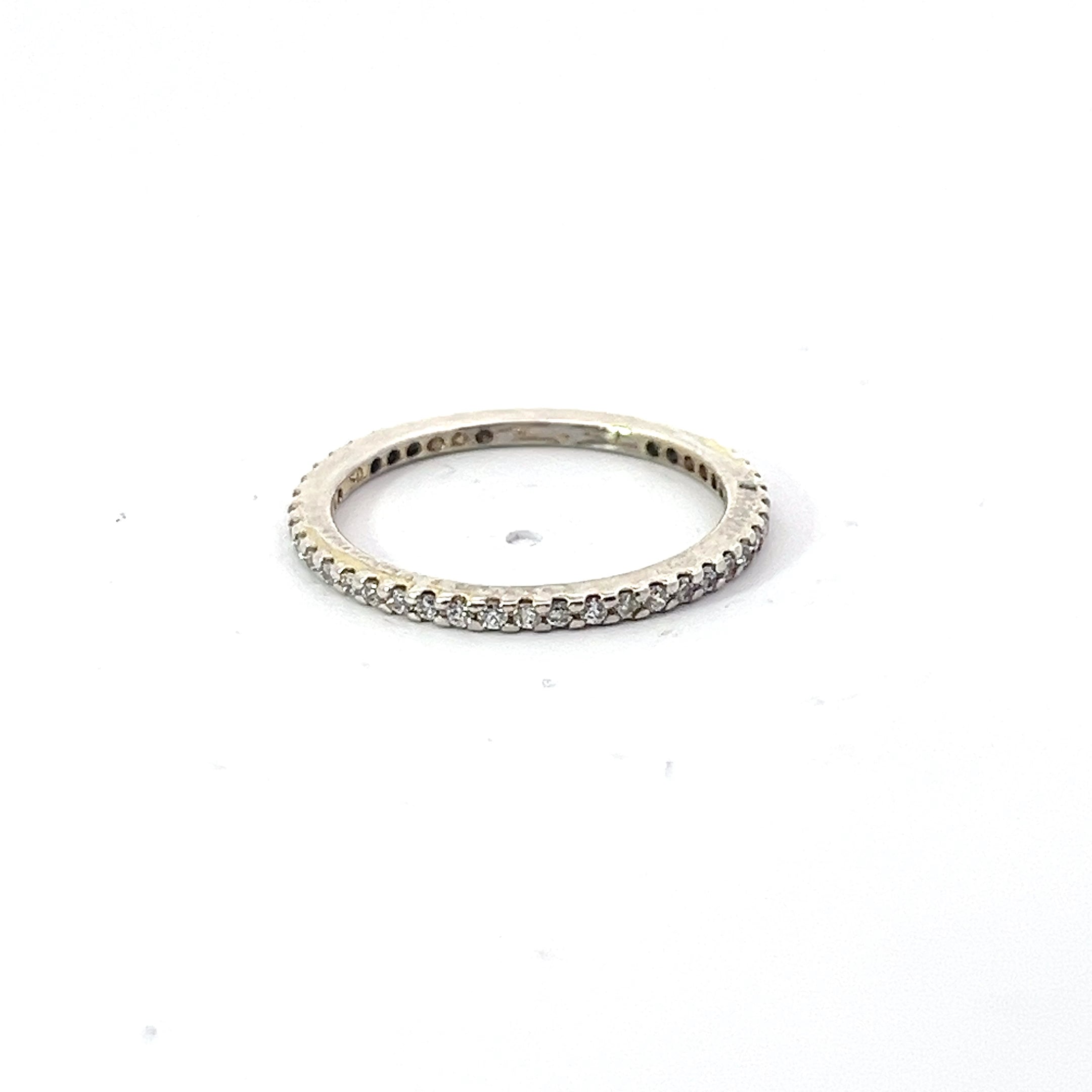 Pre-Owned Thomas Sabo 925 Clear CZ Thin Eternity Band Ring