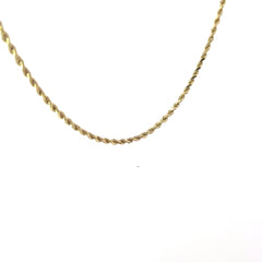 14k Yellow Gold 6 Grams Rope Necklace 2mm 16"inch