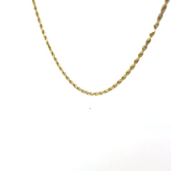 14k Yellow Gold 6 Grams Rope Necklace 2mm 16"inch