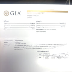 18k White Gold 1.37ct Columbian Emerald .50ct F VS2 Round Diamond Ring Certified By GIA # 5231643425