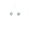 18k White Gold 3.00ct Natural Oval Aqua Marine Stud Earrings