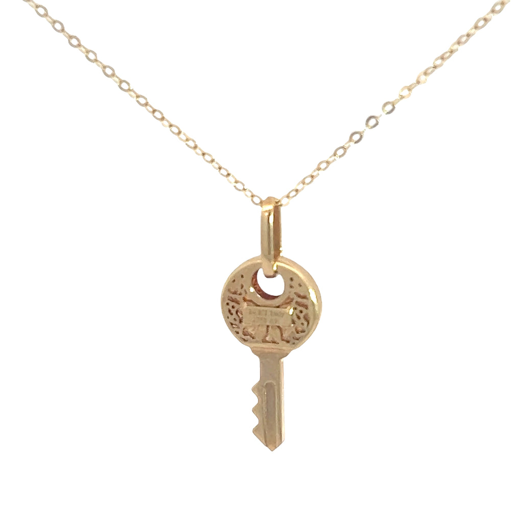 14k Yellow Gold Key Pendant 1.7 gram 18" inch
