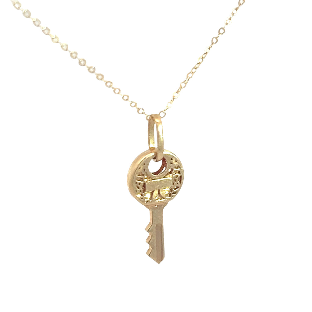 14k Yellow Gold Key Pendant 1.7 gram 18" inch