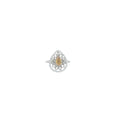 18k White Gold .75ct Fancy Deep Brownish Orangy Yellow Pear Shaped Chocolate Diamond and Surrounded .30ct F VS2 Round Diamond Engagement Ring Certified by GIA #2165929634