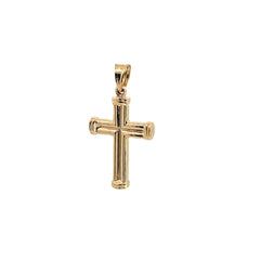 14K YELLOW GOLD HOLLOW CROSS PENDANT