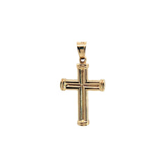 14K YELLOW GOLD HOLLOW CROSS PENDANT