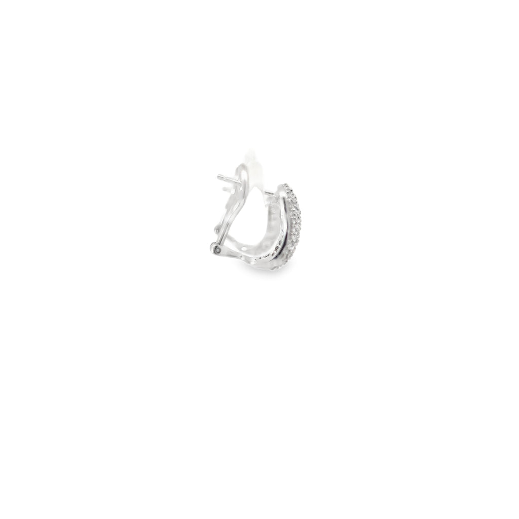 14k White Gold 1.00ct F SI1 Round Diamond Huggies Earrings 8.5mm Wide 1/2"inch