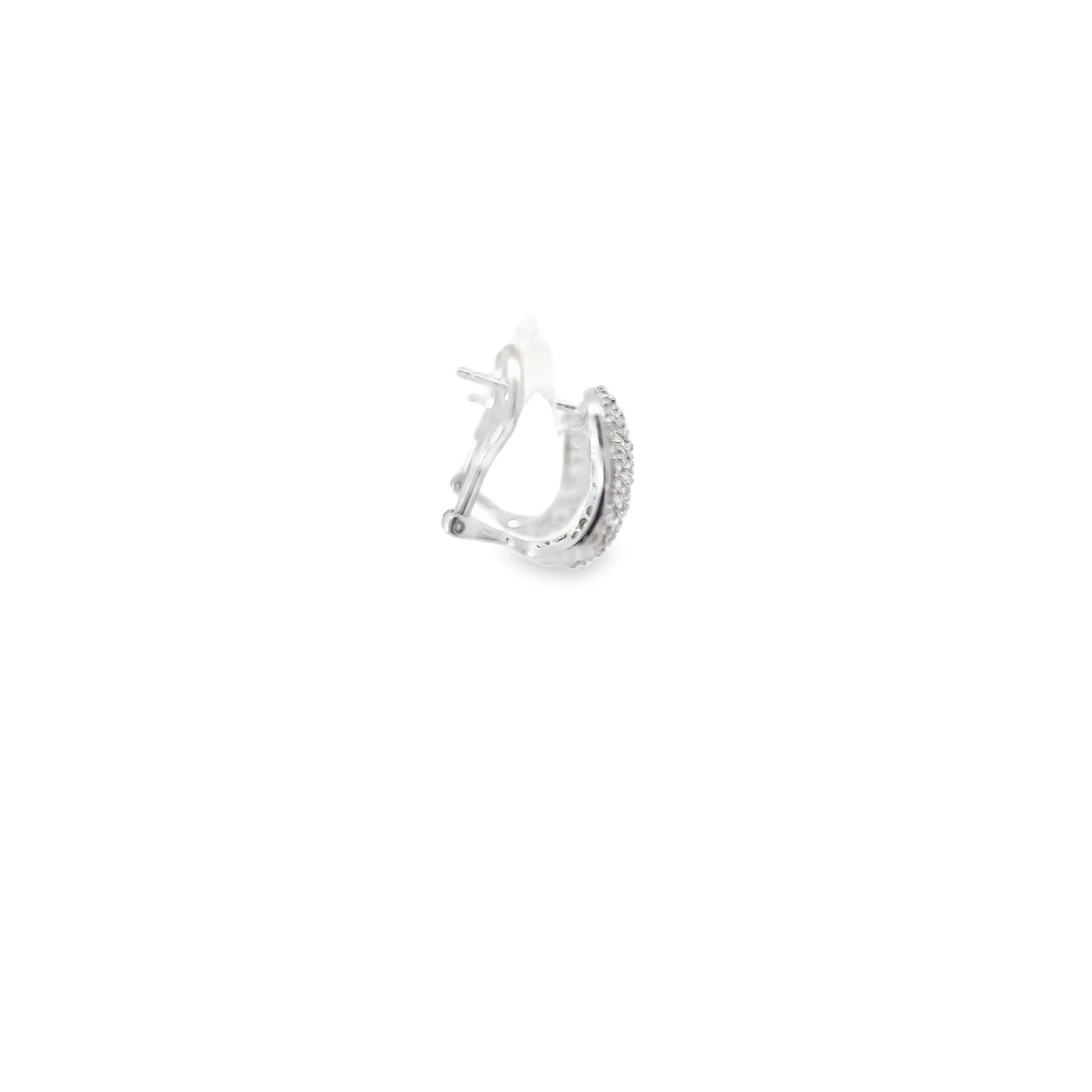 14k White Gold 1.00ct F SI1 Round Diamond Huggies Earrings 8.5mm Wide 1/2"inch