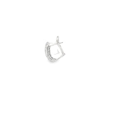 14k White Gold 1.00ct F SI1 Round Diamond Huggies Earrings 8.5mm Wide 1/2"inch