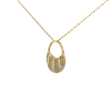 Ladies 18k Yellow Gold Sapphire and Diamond purse necklace