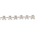 18k White Gold 4.30ct F VS2 Round Diamond and .30ct Round Ruby Teddy Bear Diamond Bracelet