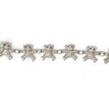 Ladies 18k White Gold Teddy Bear Diamond Bracelet