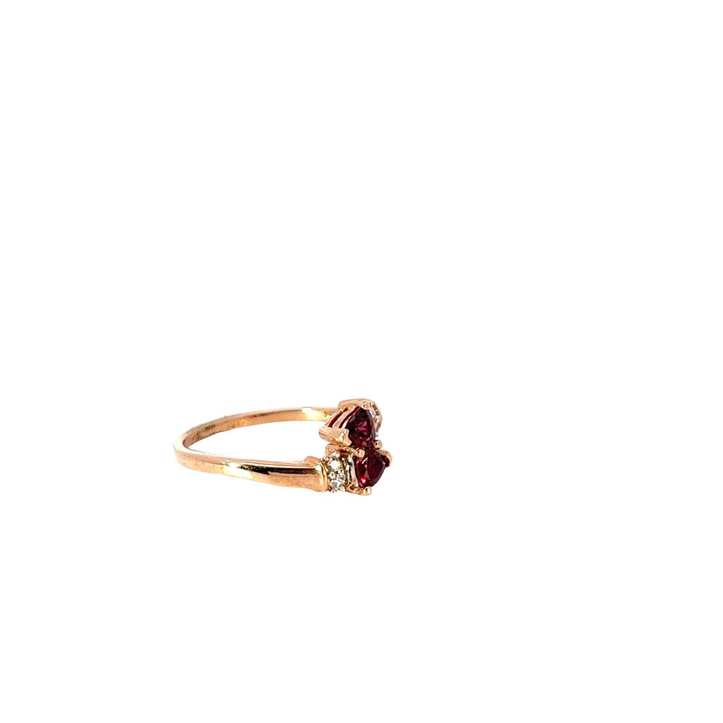 10k Rose Gold Garnet and Diamond ring