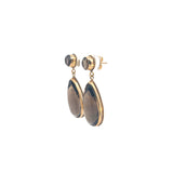 18k Yellow Gold Vintage Smokey Quartz earrings