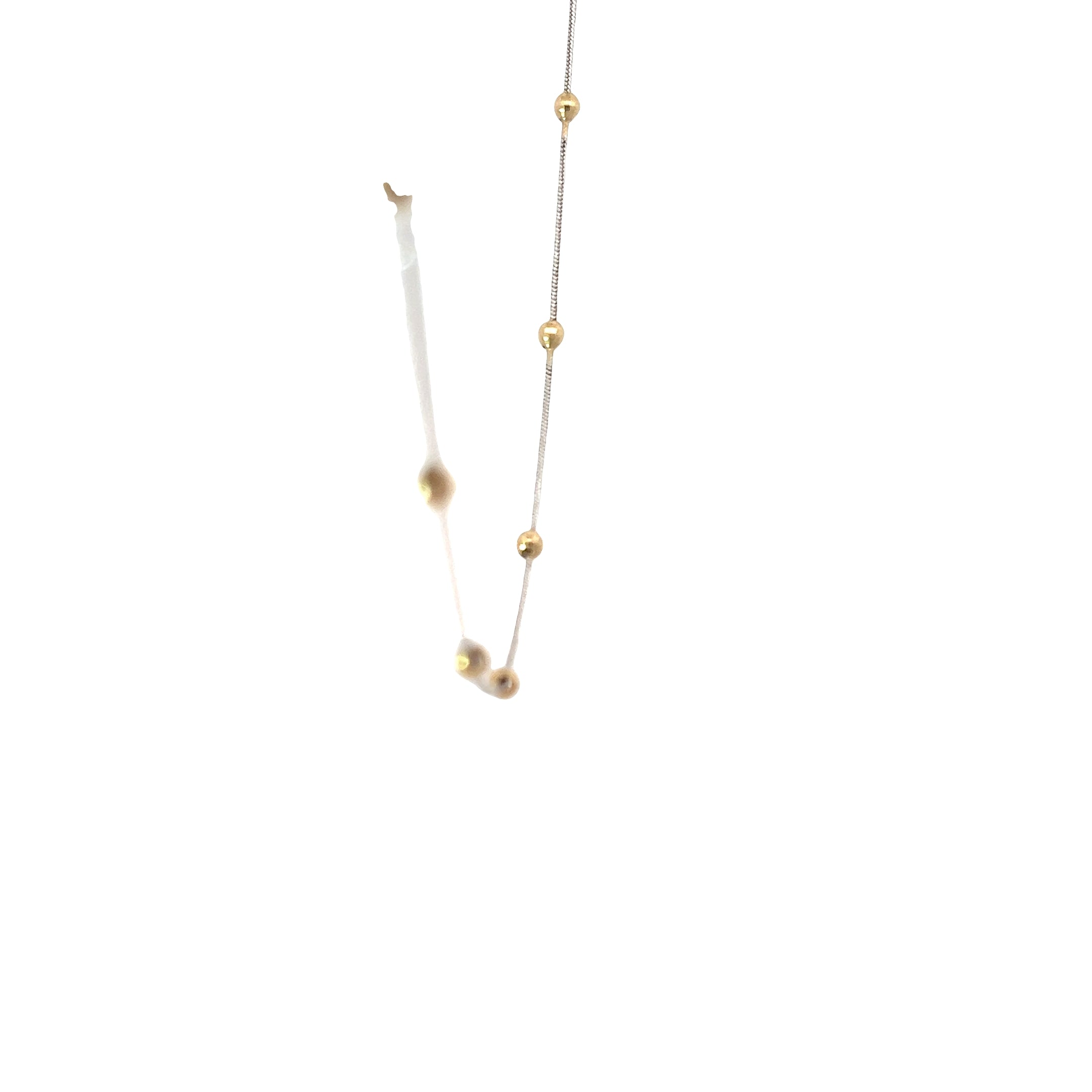 14k Two Tone (20) Gold Bead Section Necklace 18" inch 3.7 gram