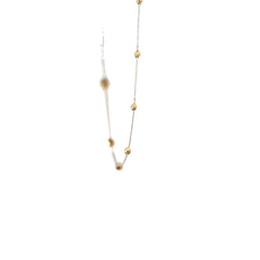 14k Two Tone (20) Gold Bead Section Necklace 18" inch