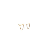 14K YELLOW GOLD SMALL BAR WITH CHAIN EARRING