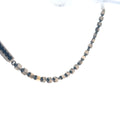 Sterling Silver 48.0 gram Square Necklace with Round Black Onyx Stones
