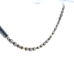 Sterling Silver 48.0 gram Square Necklace with Round Black Onyx Stones