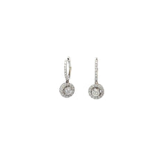 18k White Gold 1.50ct G VS2 Round Diamond Drop Earrings