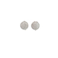 18k White Gold 2ct E VS2 Round Diamond Domed Pave Set Clip On Earrings