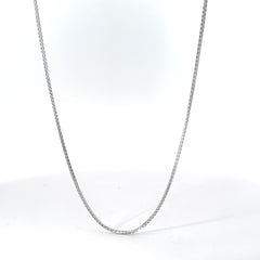 14k White Gold 4.3 Gram Box Link Necklace 24" inch 1.1 mm