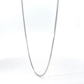 14k White Gold 4.0 Gram Box Link Necklace 24" inch 1.1 mm