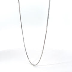 14k White Gold 4.3 Gram Box Link Necklace 24" inch 1.1 mm