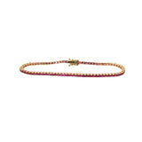 Ladies 14k Yellow Gold Ruby Tennis Bracelet