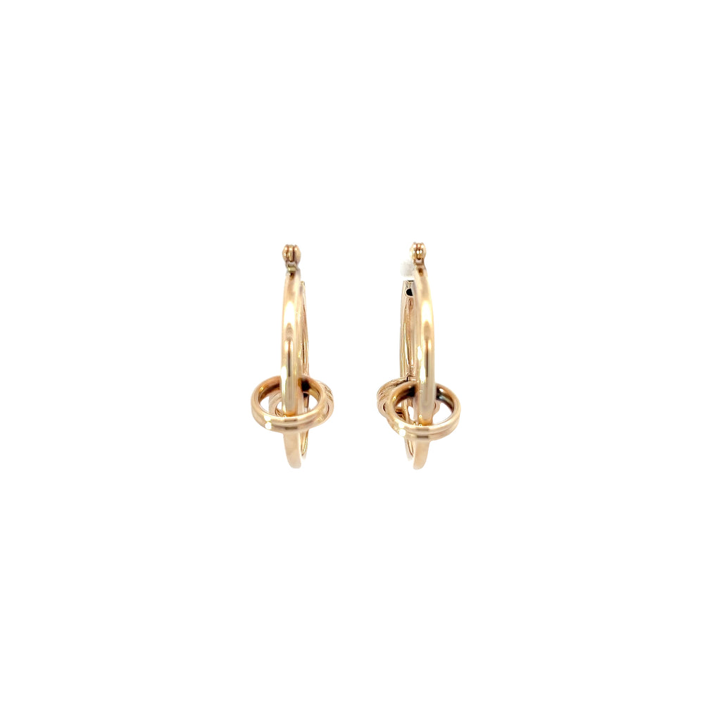 14k Yellow Gold 5.5 Gram Double Hoop Earrings