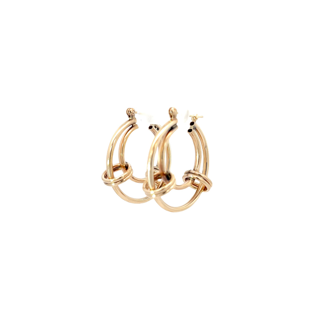 14k Yellow Gold 5.5 Gram Double Hoop Earrings