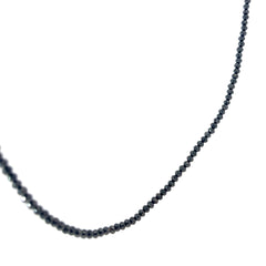 14k White Gold 57.6ct Beaded Black Diamond Necklace 24"inch 3.5mm