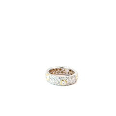 18k Two Tone 2.00ct Round Bubble Pave Eternity Band