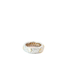 18k Two Tone 2.00ct Round Bubble Pave Eternity Band
