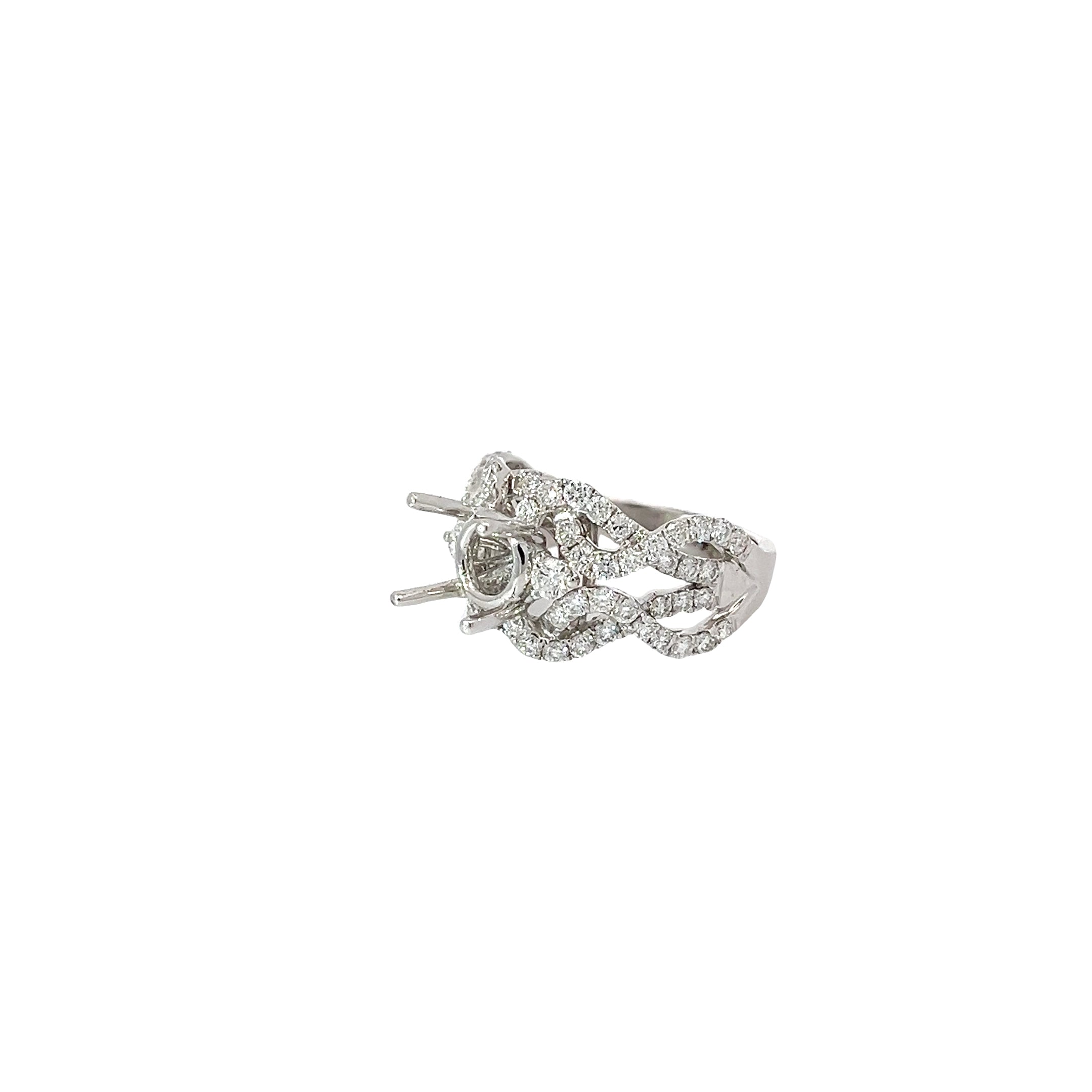 18k White Gold 1.50ct F VS1 Round Diamond Semi-Mount Ring