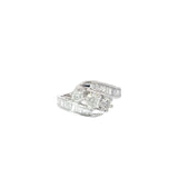 14K WHITE GOLD 1.50CT F SI2 PAST, PRESENT AND FUTURE ROUND AND CHANNEL SET BAGUETTE RING