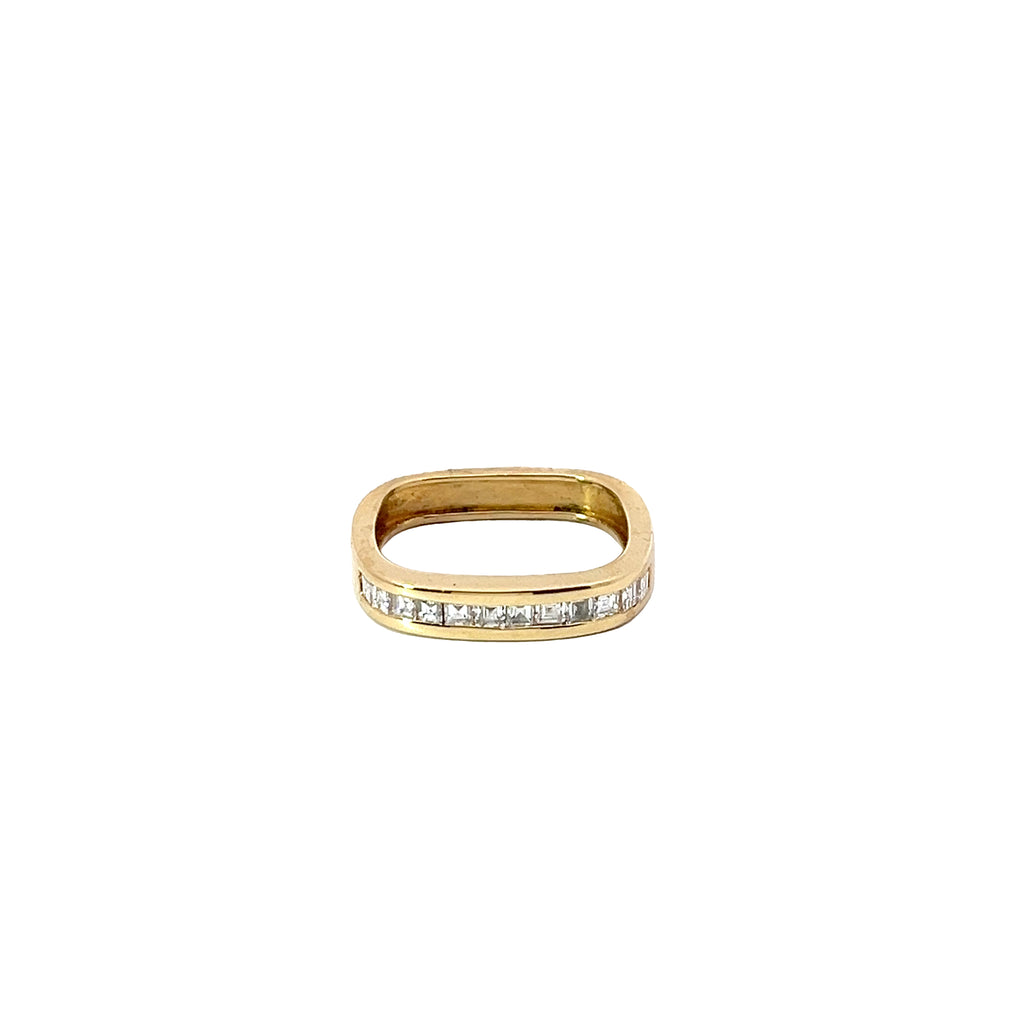 14k Yellow Gold .50ct F VVS Step Cut  Squared Princess Cut Diamond Ring Size 5 1/2