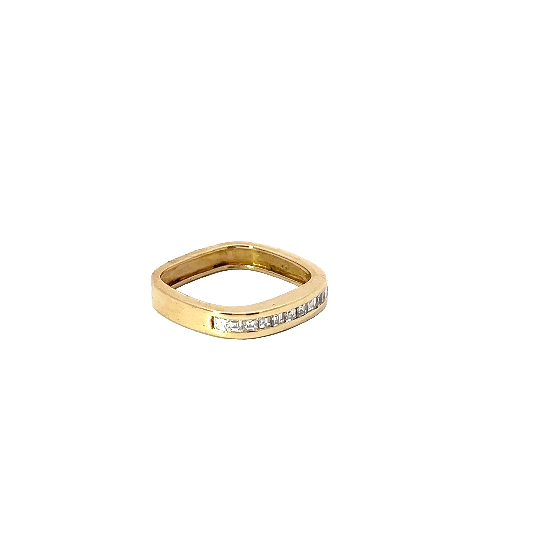 14k Yellow Gold .50ct F VVS Step Cut  Squared Princess Cut Diamond Ring Size 5 1/2