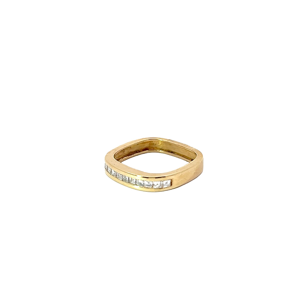 14k Yellow Gold .50ct F VVS Step Cut  Squared Princess Cut Diamond Ring Size 5 1/2