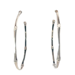 RETIRED JOHN HARDY BAMBOO STERLING LARGE HOOP EARRINGS
