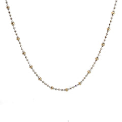 14k Two Tone 3.8 Gram Diamond Cut Beaded Necklace 16"inch