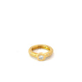 18k Yellow Gold .35ct E VS2 Round Diamond on a Shank/ .15ct E VS2 Round Designer Bezzle Set Ring